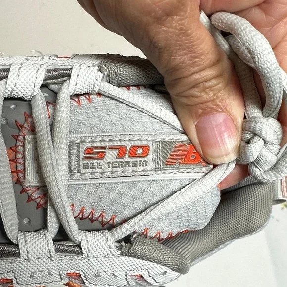 New Balance Light Gray with Orange Accents Sneakers - Picture 5 of 13